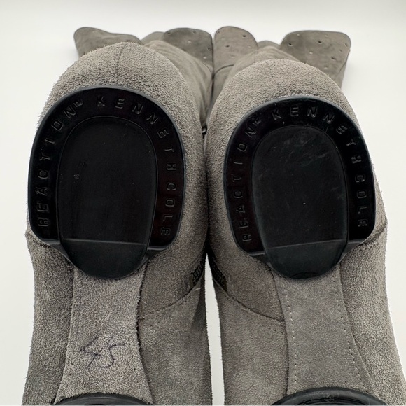 ✨ Reaction Kenneth Cole Gray Suede Over-the-Knee Flat Boots Studded– Size 7.5 - Picture 8 of 14
